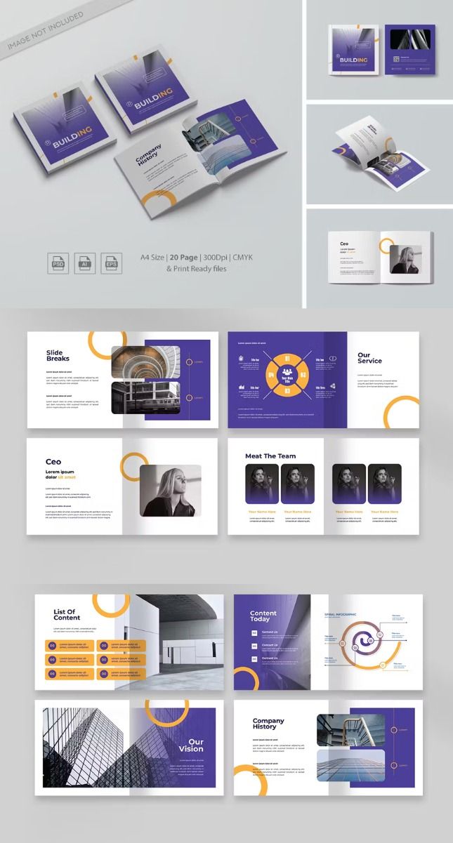 Square Company Profile Brochure Template PSD, AI, EPS